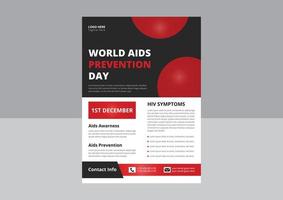 värld AIDS dag eller HIV virus affisch eller flygblad design mall. HIV eller AIDS förebyggande flygblad folder design. omslag, affisch, a4 storlek, flygblad design. vektor