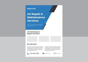 Air Condition Repair Service Flyer Poster Designvorlage. ac reparatur- und wartungsservice flyer poster design. vektor