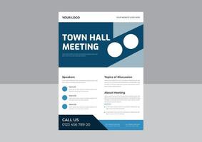 Flyer-Vorlage für Rathausversammlungen, Webinar-Poster-Vorlagen, Mehrzweck-Event-Flyer-Design, Vektor-Flyer für Jahresversammlungen, Post, Cover, A4-Größe. vektor