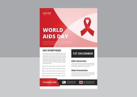 welt-aids-tag oder hiv-virus-poster oder flyer-design-vorlage. flyerdesign zur hiv- oder aids-prävention. Cover, Poster, A4-Format, Flyer-Design. vektor