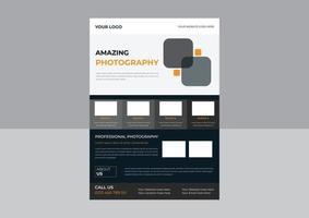 Fotografie-Flyer, Fotoworkshop-Flyer-Vorlagendesign, Vektorfotografie-Flyer-Plakatdesign. vektor