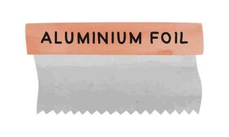 kök aluminium folie rulla ClipArt. enkel aluminium folie låda vattenfärg stil vektor illustration isolerat på vit bakgrund. tenn folie tecknad serie stil teckning. kök redskap och matlagning verktyg