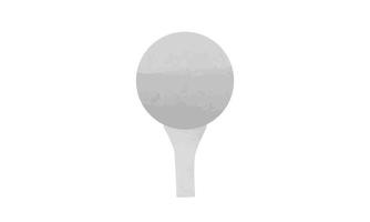 golfball auf weißem t-stück clipart. einfacher Golfball auf der Standaquarellart-Vektorillustration lokalisiert auf weißem Hintergrund. Golfball auf T-Stück isoliert. Golfball-T-Stück Carto auf handgezeichnetem Stil vektor