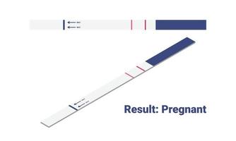 positives schwangerschaftstestergebnis isometrische vektorillustration. positiver schwangerschaftstest mit 2 streifen flachem design clipart. schwangeres Ergebnis. medizinische, weibliche reproduktive, planung des schwangerschaftskonzepts vektor