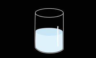 mjölk glas ClipArt. transparent glas av mjölk vektor design isolerat på svart bakgrund. enkel mjölk glas söt teckning klotter stil. mejeri Produkter begrepp tecknad serie stil