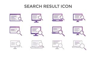 uppsättning av Sök resultat ikoner vektor illustration.search resultat ikon symbol för seo, hemsida och mobil appar.