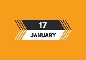 17. januar kalender erinnerung. 17. januar tägliche kalendersymbolvorlage. Kalender 17. Januar Icon-Design-Vorlage. Vektor-Illustration vektor