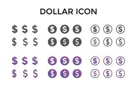 uppsättning av dollar ikoner vektor illustration