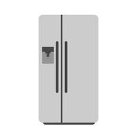 Kühlschrank-Clipart-Vektor-Illustration. einfaches kühlschrank-flaches vektordesign aus edelstahl. moderne Side-by-Side-Kühlschrank-Schild-Symbol. Kühlschrank-Cartoon-Cliparts. Symbol für das Konzept von Küchengeräten vektor