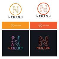 Neuron-Logo oder Nervenzellen-Logo-Design, Molekül-Logo-Illustrationsvorlagensymbol mit Vektorkonzept vektor