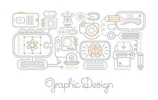 Grafikdesign Vektor Strichzeichnungen