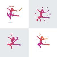 Set von Designvorlagen für Gymnastiklogos vektor