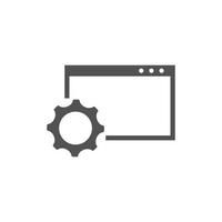 hemsida optimering ikoner. hemsida sida utveckling symbol ikon. begrepp för seo och webb design vektor