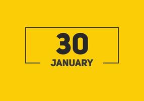 30. Januar Kalendererinnerung. 30. januar tägliche kalendersymbolvorlage. Kalender 30. Januar Icon-Design-Vorlage. Vektor-Illustration vektor