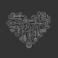 musikalisk hjärta vektor illustration