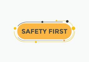 Safety-First-Taste. Sicherheit erste Sprechblase vektor