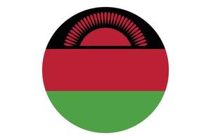 Kreis Flaggenvektor von Malawi auf weißem Hintergrund. vektor