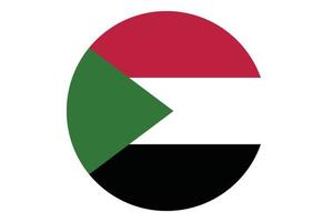 Kreis Flaggenvektor des Sudan auf weißem Hintergrund. vektor