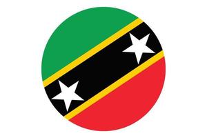 Kreis Flaggenvektor von St. Kitts und Nevis vektor