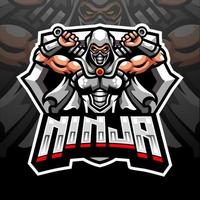 ninja esport logotyp maskot design. vektor