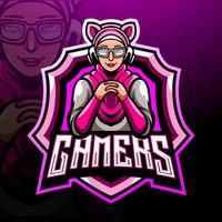 gamer esport logotyp maskot design vektor