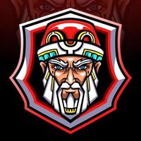 Weihnachtsmann-Kopf-Maskottchen. Esport-Logo-Design vektor