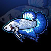 Betta-Fisch-Maskottchen. Esport-Logo-Design vektor