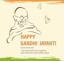 Lycklig gandhi jayanti vektor illustration. mohandas karam chandra gandhi födelsedag.