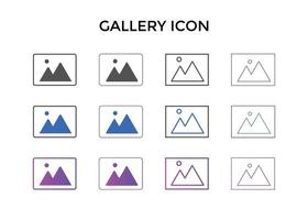 uppsättning av Galleri ikon vektor illustration. bild, kamera ikon