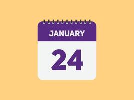 24. januar kalender erinnerung. 24. januar tägliche kalendersymbolvorlage. Kalender 24. Januar Icon-Design-Vorlage. Vektor-Illustration vektor