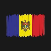 moldaviens flagga penseldrag. National flagga vektor