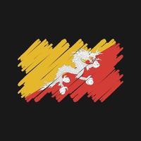 bhutan flagga borste. National flagga vektor