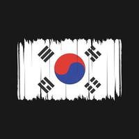 Pinselstriche der Südkorea-Flagge. Nationalflagge vektor