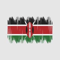 Buschstriche mit Kenia-Flagge. Nationalflagge vektor