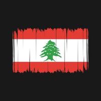 Pinselstriche der Libanon-Flagge. Nationalflagge vektor
