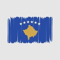Pinselstriche der Kosovo-Flagge. Nationalflagge vektor