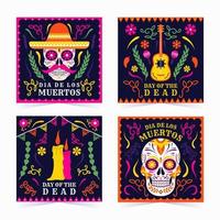 dia de los muertos Social-Media-Vorlagen vektor