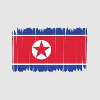 Pinselstriche der Nordkorea-Flagge. Nationalflagge vektor