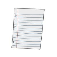 anteckningsbok ark. vit tom sida. papperslista från anteckningsblock. platt tecknad ikon vektor