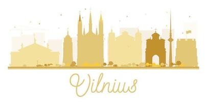 goldene silhouette der skyline der stadt vilnius. vektor