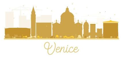 venedig stadt skyline goldene silhouette. vektor