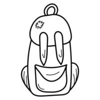 handgezeichneter Wanderrucksack. isoliert auf weißem Hintergrund. Doodle-Design. Vektor-Illustration vektor