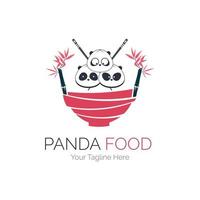 Panda Food Mug Bamboo Restaurant Logo Template Design für Marke oder Firma und andere vektor