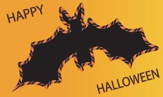 söt fladdermus för Lycklig halloween med orange och svart godis översikt vektor
