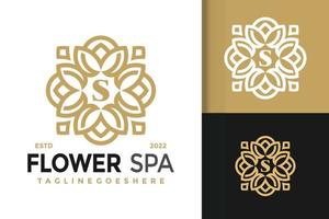 luxusbuchstabe s naturblumen-spa-logodesign, markenidentitätslogovektor, modernes logo, logodesignvektorillustrationsschablone vektor