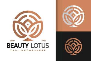 abstrakt skönhet lotus blomma logotyp design, varumärke identitet logotyper vektor, modern logotyp, logotyp mönster vektor illustration mall