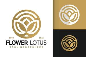 abstrakt blomma lotus blomma logotyp design, varumärke identitet logotyper vektor, modern logotyp, logotyp mönster vektor illustration mall