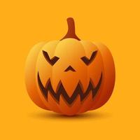 halloween pumpa isolerat på orange bakgrund vektor