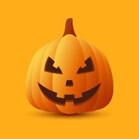 halloween pumpa isolerat på orange bakgrund vektor