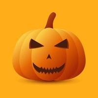 Halloween-Kürbis isoliert auf orangem Hintergrund vektor